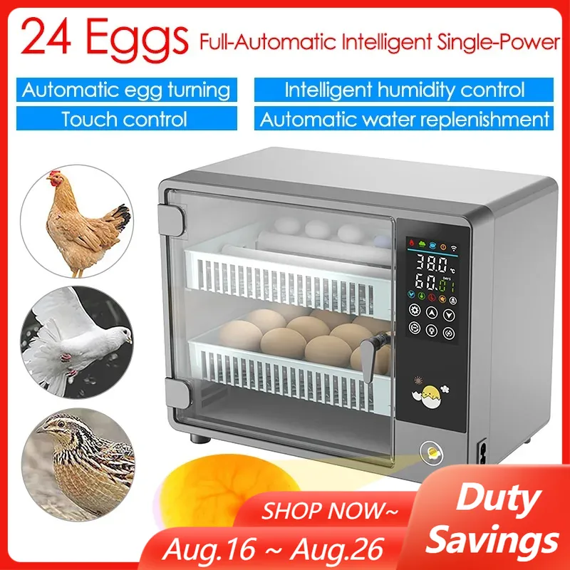 Quail Egg Incubator - Incubadora de 24 huevos, volteadora completamente