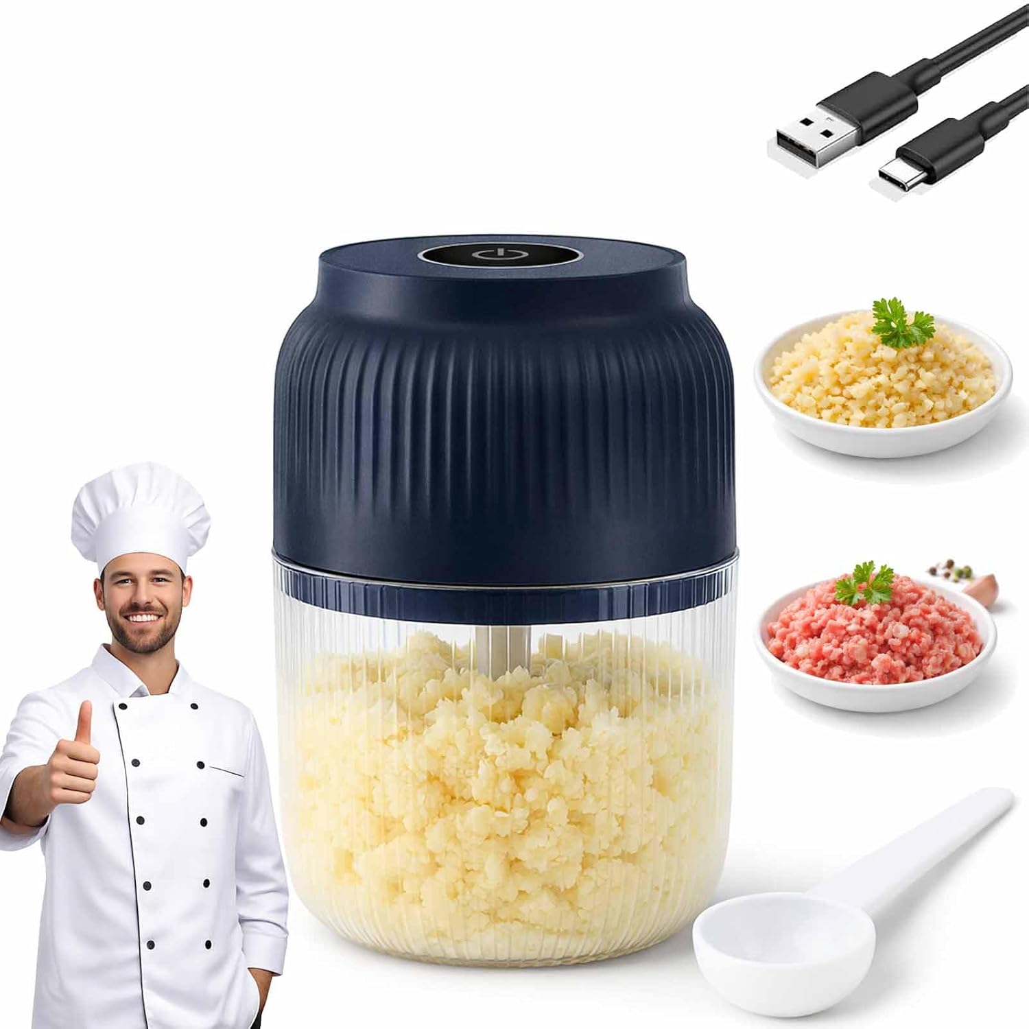 Picadora de Ajo Eléctrica, Min - Grain Mill Grinder reseña y precio